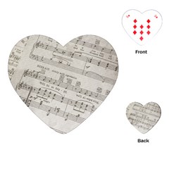 Sheet Music Paper Notes Antique Playing Cards (heart)  by Celenk