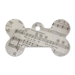 Sheet Music Paper Notes Antique Dog Tag Bone (one Side) by Celenk