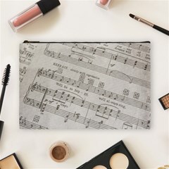 Sheet Music Paper Notes Antique Cosmetic Bag (large)  by Celenk