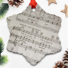 Sheet Music Paper Notes Antique Snowflake Ornament (two Sides) by Celenk