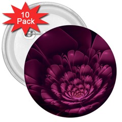 Fractal Blossom Flower Bloom 3  Buttons (10 Pack)  by Celenk