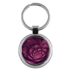 Fractal Blossom Flower Bloom Key Chains (round)  by Celenk