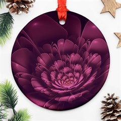 Fractal Blossom Flower Bloom Round Ornament (two Sides) by Celenk