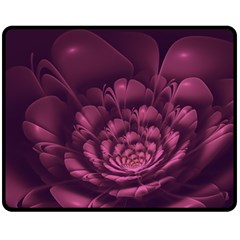 Fractal Blossom Flower Bloom Fleece Blanket (medium)  by Celenk