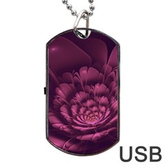 Fractal Blossom Flower Bloom Dog Tag Usb Flash (two Sides) by Celenk