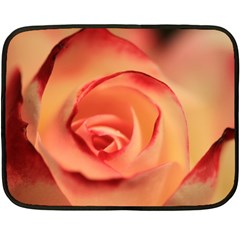 Rose Orange Rose Blossom Bloom Fleece Blanket (mini) by Celenk