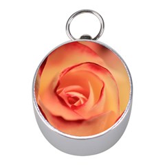 Rose Orange Rose Blossom Bloom Mini Silver Compasses by Celenk