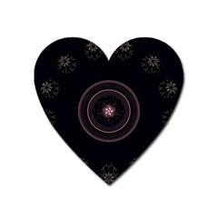 Fractal Flowers Pattern Fantasy Heart Magnet by Celenk