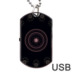 Fractal Flowers Pattern Fantasy Dog Tag Usb Flash (one Side) by Celenk