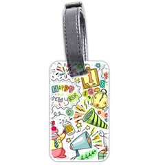 Doodle New Year Party Celebration Luggage Tags (two Sides) by Celenk