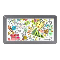 Doodle New Year Party Celebration Memory Card Reader (mini) by Celenk