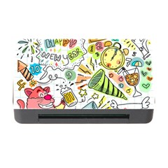 Doodle New Year Party Celebration Memory Card Reader With Cf by Celenk