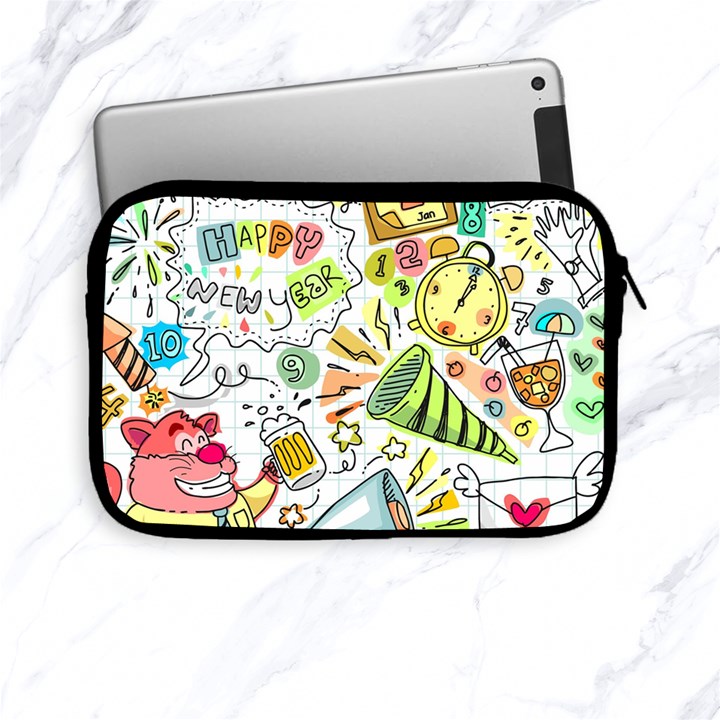 Doodle New Year Party Celebration Apple iPad Mini Zipper Cases