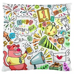 Doodle New Year Party Celebration Standard Flano Cushion Case (one Side) by Celenk