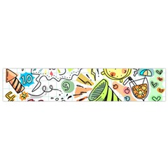 Doodle New Year Party Celebration Small Flano Scarf by Celenk