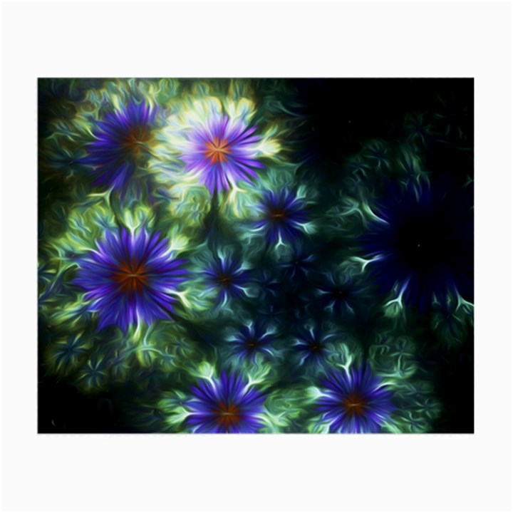 Fractal Painting Blue Floral Small Glasses Cloth