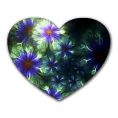 Fractal Painting Blue Floral Heart Mousepads by Celenk