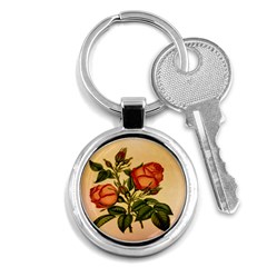 Vintage Flowers Floral Key Chains (round)  by Celenk