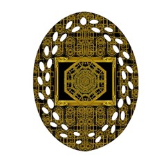 Beautiful Stars Would Be In Gold Frames Oval Filigree Ornament (two Sides) by pepitasart