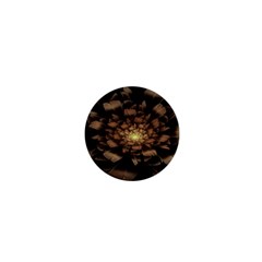 Fractal Flower Floral Bloom Brown 1  Mini Buttons by Celenk