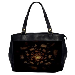 Fractal Flower Floral Bloom Brown Office Handbags by Celenk