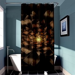 Fractal Flower Floral Bloom Brown Shower Curtain 36  X 72  (stall)  by Celenk