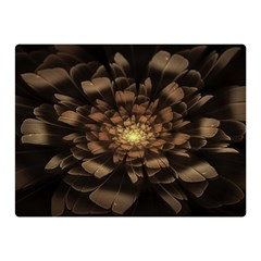 Fractal Flower Floral Bloom Brown Double Sided Flano Blanket (mini)  by Celenk