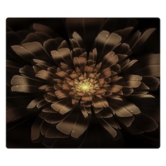 Fractal Flower Floral Bloom Brown Double Sided Flano Blanket (small)  by Celenk