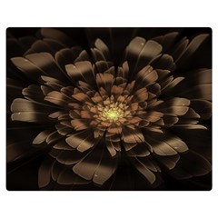 Fractal Flower Floral Bloom Brown Double Sided Flano Blanket (medium)  by Celenk