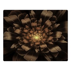 Fractal Flower Floral Bloom Brown Double Sided Flano Blanket (large)  by Celenk