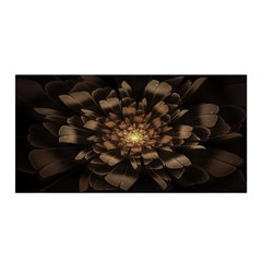 Fractal Flower Floral Bloom Brown Satin Wrap by Celenk