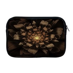 Fractal Flower Floral Bloom Brown Apple Macbook Pro 17  Zipper Case by Celenk