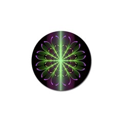 Fractal Purple Lime Pattern Golf Ball Marker by Celenk