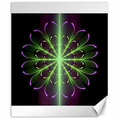 Fractal Purple Lime Pattern Canvas 8  X 10  by Celenk