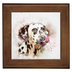 Dog Portrait Pet Art Abstract Framed Tiles by Celenk