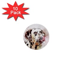 Dog Portrait Pet Art Abstract 1  Mini Buttons (10 Pack)  by Celenk