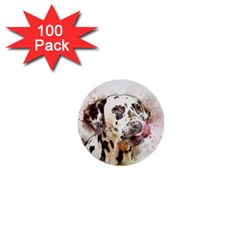 Dog Portrait Pet Art Abstract 1  Mini Buttons (100 Pack)  by Celenk