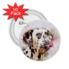 Dog Portrait Pet Art Abstract 2 25  Buttons (10 Pack)  by Celenk