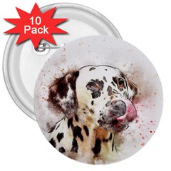 Dog Portrait Pet Art Abstract 3  Buttons (10 Pack)  by Celenk