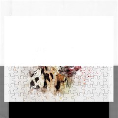 Dog Portrait Pet Art Abstract Rectangular Jigsaw Puzzl by Celenk