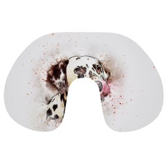 Dog Portrait Pet Art Abstract Travel Neck Pillows by Celenk