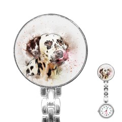 Dog Portrait Pet Art Abstract Stainless Steel Nurses Watch by Celenk