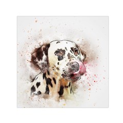 Dog Portrait Pet Art Abstract Small Satin Scarf (square) by Celenk