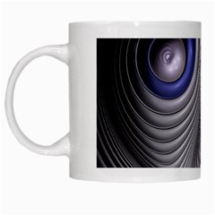 Fractal Silver Warp Pattern White Mugs by Celenk