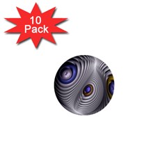 Fractal Silver Warp Pattern 1  Mini Buttons (10 Pack)  by Celenk