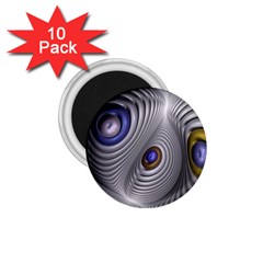 Fractal Silver Warp Pattern 1 75  Magnets (10 Pack)  by Celenk