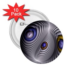 Fractal Silver Warp Pattern 2 25  Buttons (10 Pack)  by Celenk