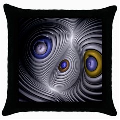 Fractal Silver Warp Pattern Throw Pillow Case (black) by Celenk