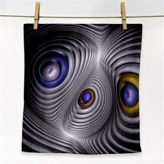 Fractal Silver Warp Pattern Face Towel by Celenk