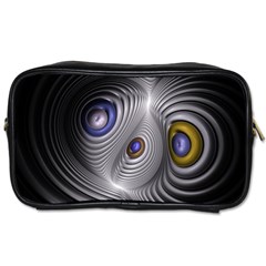 Fractal Silver Warp Pattern Toiletries Bags